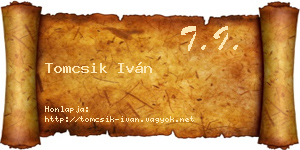 Tomcsik Iván névjegykártya